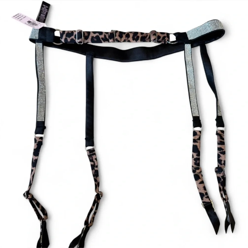 Victoria’s Secret Very Sexy Garter Belt XS NWT Rhinestone Leopard